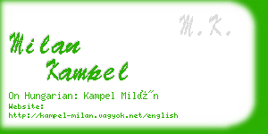 milan kampel business card